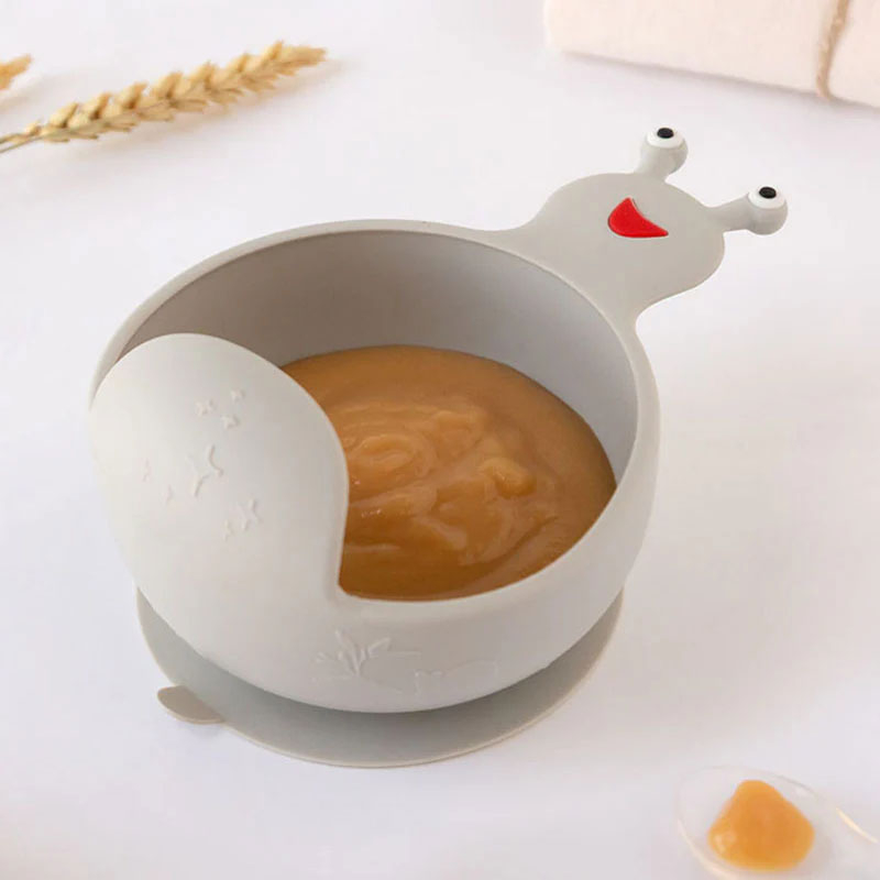 Μπωλάκι Σιλικόνης Kiokids Σαλιγκάρι Γκρι 4183