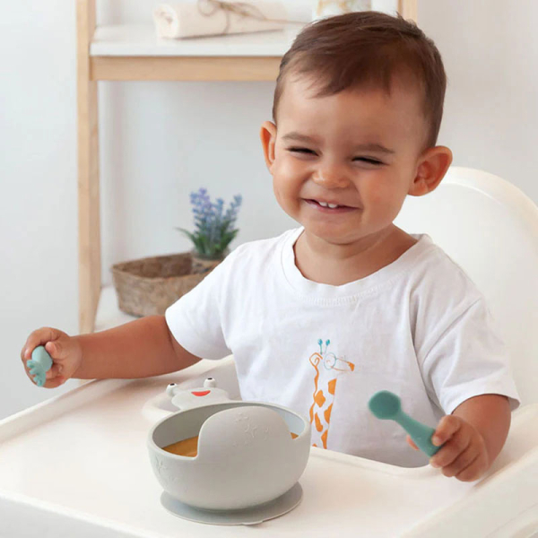 Μπωλάκι Σιλικόνης Kiokids Σαλιγκάρι Γκρι 4183