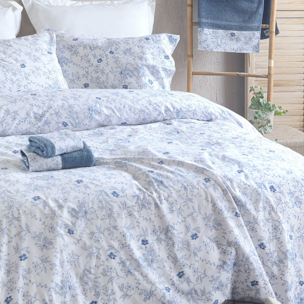 Πάπλωμα Υπέρδιπλο (Σετ 220x240) Rythmos Nova Ortensia Blue