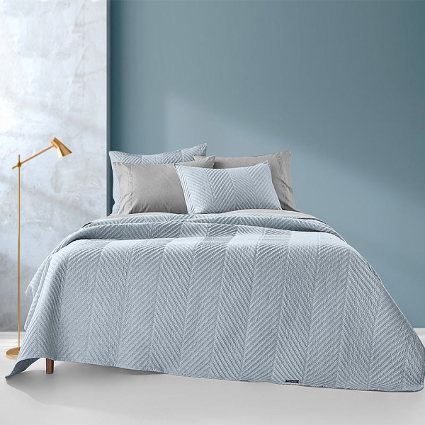 Κουβερλί King Size (250x240) + Διακοσμητική Μαξιλαροθήκη Guy Laroche Bone Blue