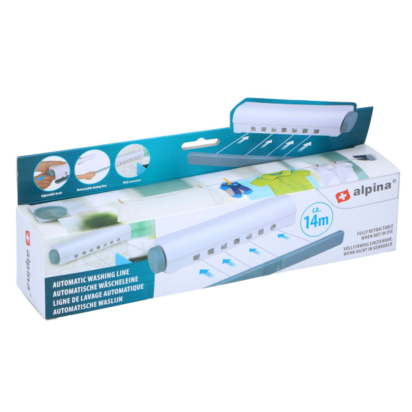 Πτυσσόμενη Απλώστρα Τοίχου Με 4 Σχοινιά 14m Alpina 871125249501