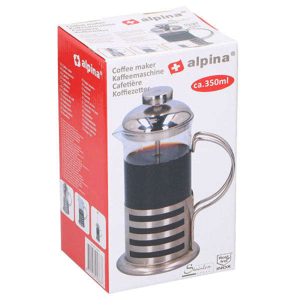 Καφετιέρα Γαλλικού Χειρός Με Έμβολο 350ml Alpina 871125205383 Stripes