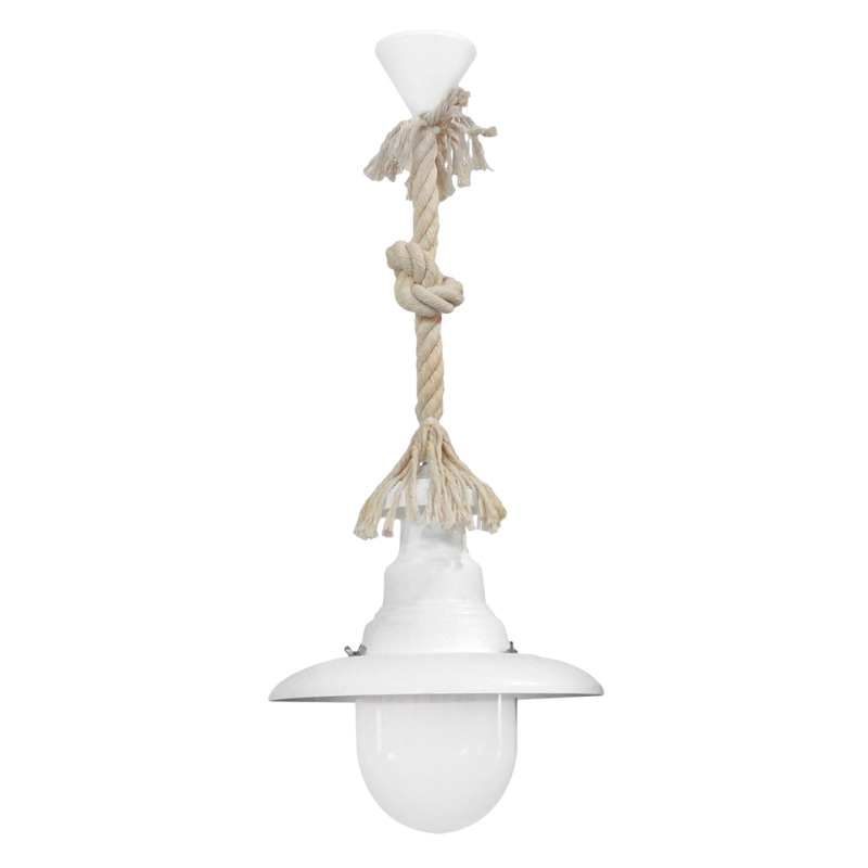 Φωτιστικό Οροφής Μονόφωτο Heronia Macrame Pyrofani 31-1084 Rope/White