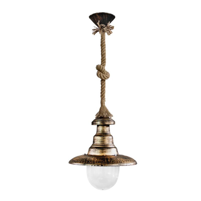 Φωτιστικό Οροφής Μονόφωτο Heronia Pyrofani 31-0056 Rope/Bronze