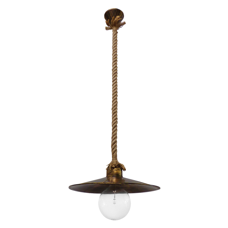Φωτιστικό Οροφής Μονόφωτο Heronia Petra 31-0973 Rope/Bronze