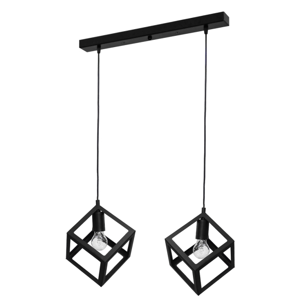 Φωτιστικό Οροφής Δίφωτο Heronia Kyvos 34-0054 Black