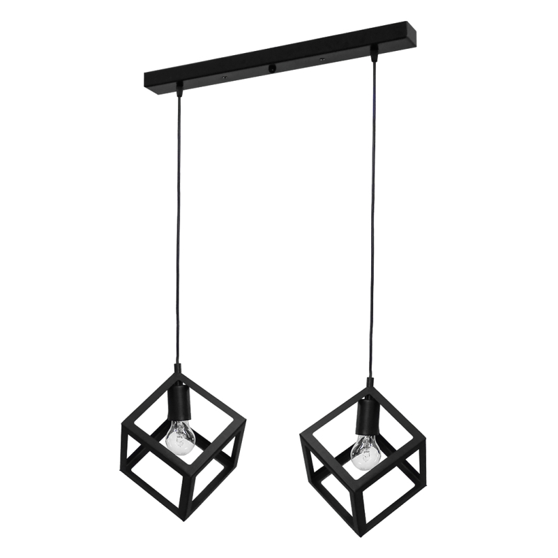 Φωτιστικό Οροφής Δίφωτο Heronia Kyvos 34-0054 Black