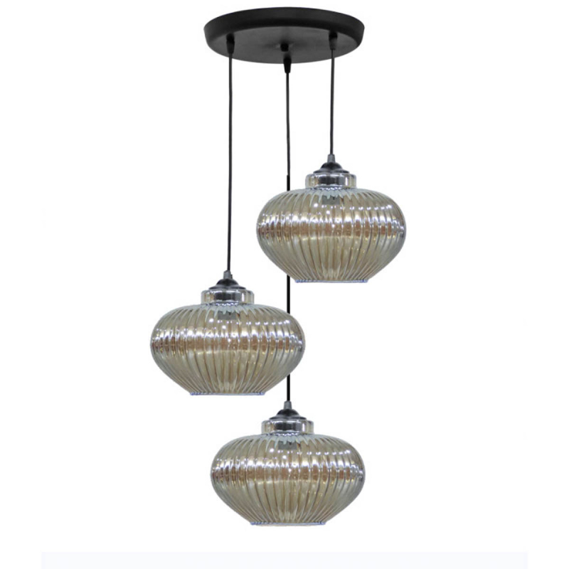 Φωτιστικό Οροφής Τρίφωτο Heronia Rigato 02-0341 Fume