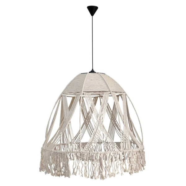 Φωτιστικό Οροφής Μονόφωτο Heronia Mackrame 31-1300 White