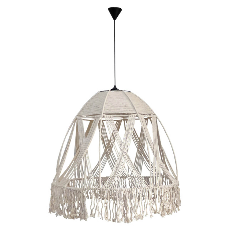 Φωτιστικό Οροφής Μονόφωτο Heronia Mackrame 31-1300 White