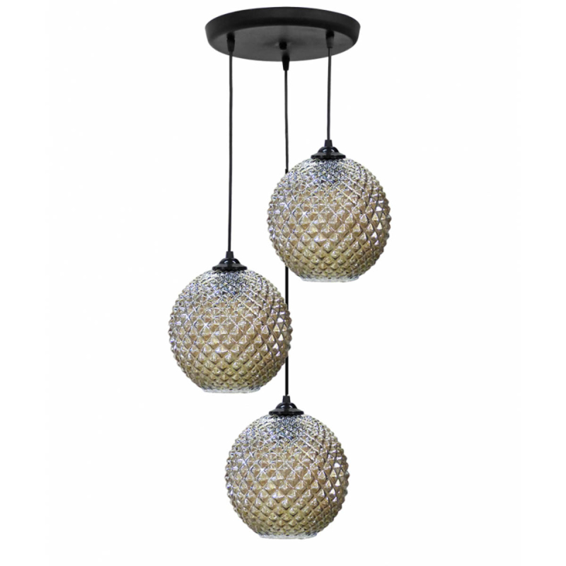 Φωτιστικό Οροφής Τρίφωτο Heronia Ball 02-0361 Fume
