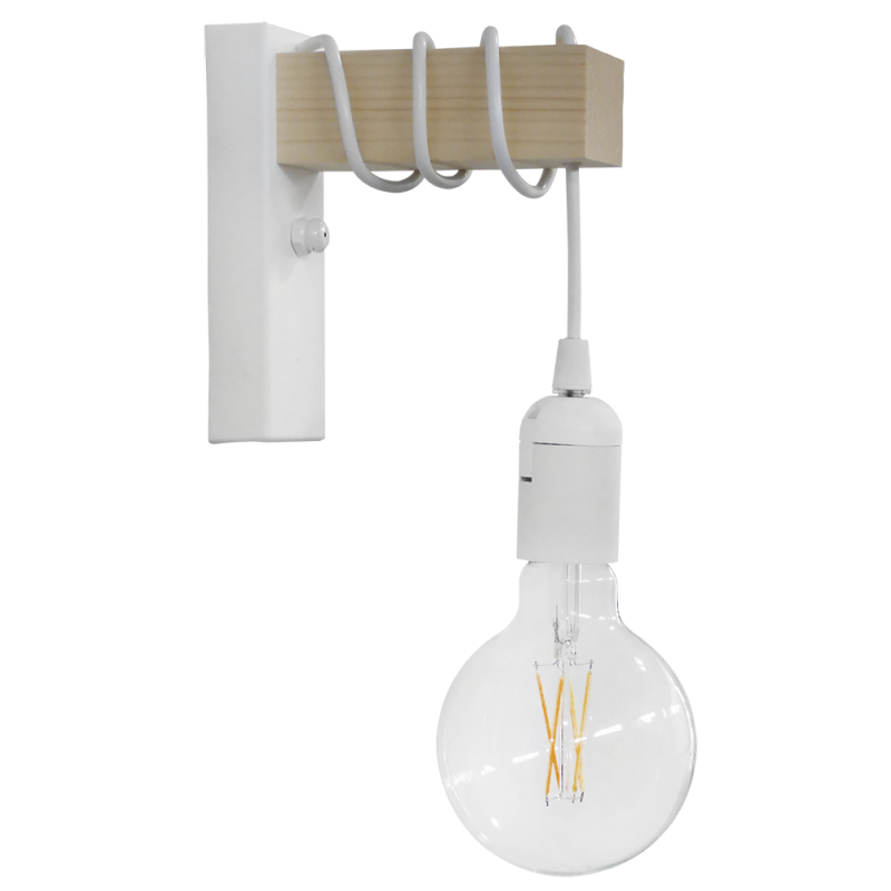 Απλίκα Τοίχου Heronia Square 31-1228 White/Natural