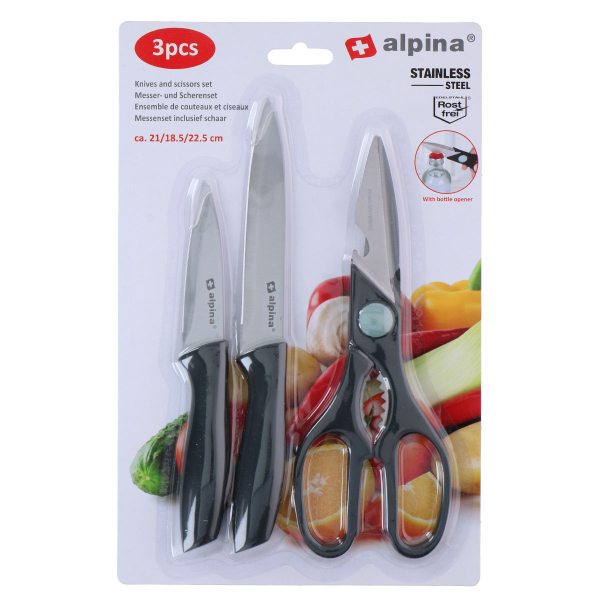 Μαχαίρια Κουζίνας & Ψαλίδι (Σετ 3τμχ) Alpina 871125219231