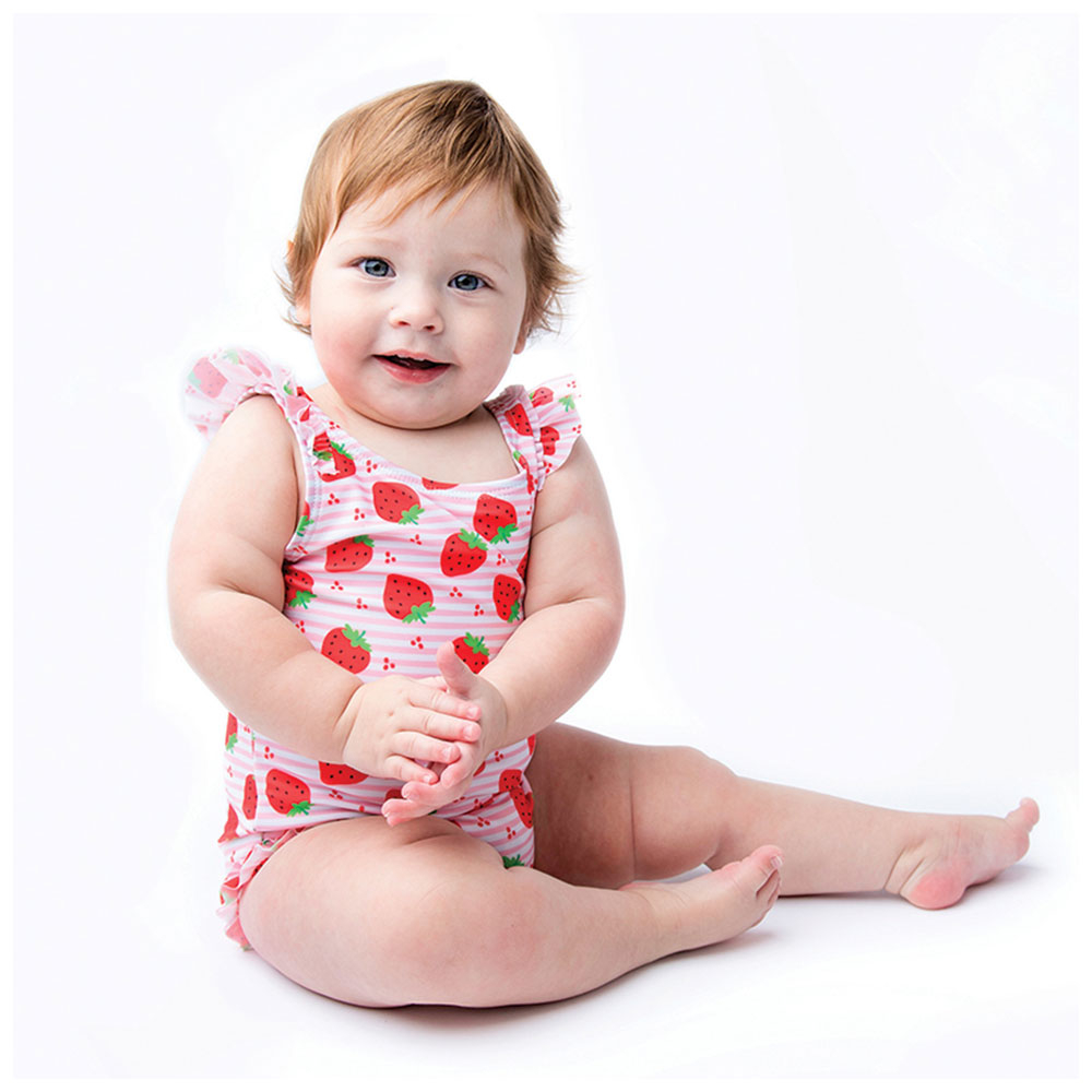 Παιδικό Ολόσωμο Μαγιό Αμάνικο Zoocchini Strawberry 6-12 Μηνών Home Θαλάσσης Παιδικά Είδη - Αντηλιακές Μπλούζες Spitishop