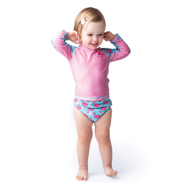 Βρεφικό Μαγιό (Σετ 3τμχ) Με Αντιηλιακή Προστασία Zoocchini Franny The Flamingo