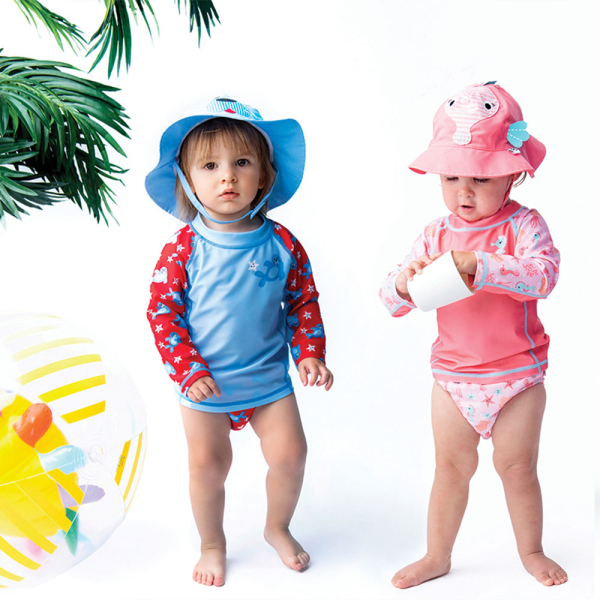 Βρεφικό Μαγιό (Σετ 3τμχ) Με Αντιηλιακή Προστασία Zoocchini Sally The Seahorse