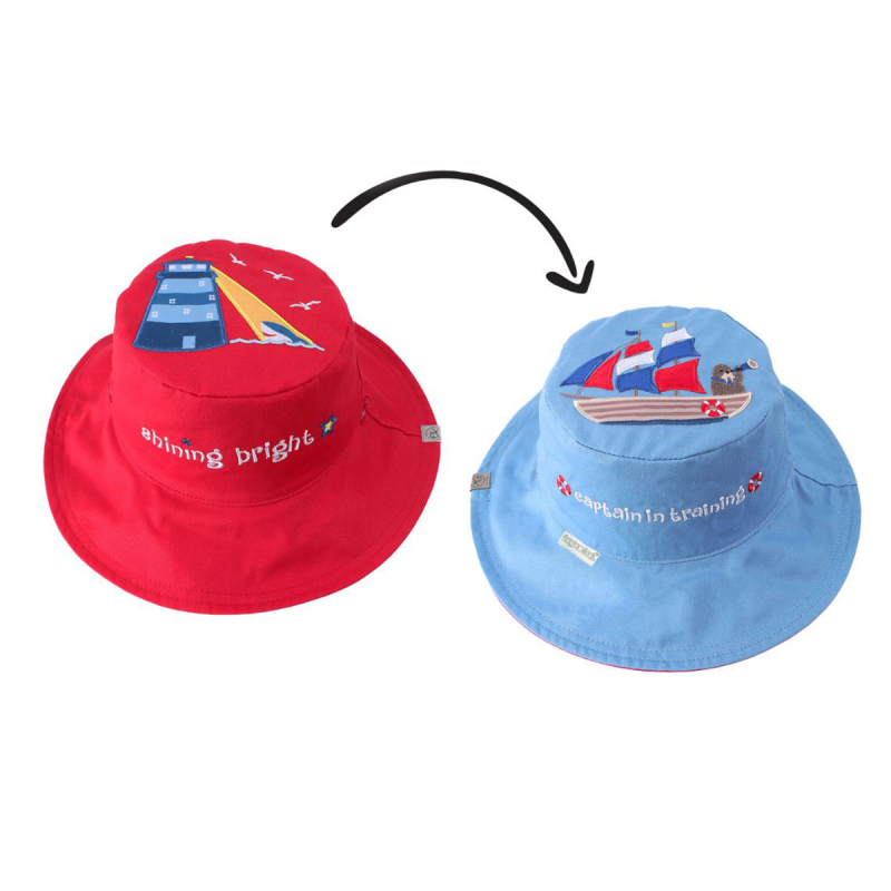 Παιδικό Καπέλο 2 Όψεων Με Αντιηλιακή Προστασία UPF50 FlapjackKids Tall Ship/Lighthouse