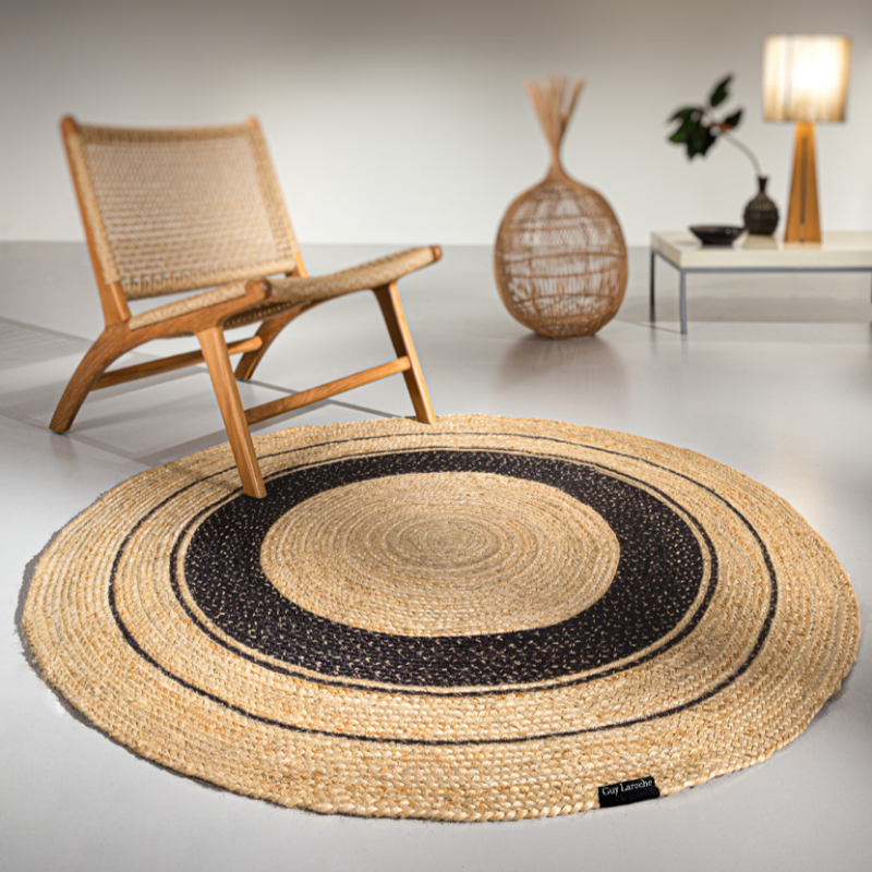 Στρογγυλό Χαλί Καλοκαιρινό (Φ150) Guy Laroche Majestic Black