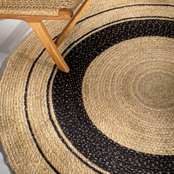 Στρογγυλό Χαλί Καλοκαιρινό (Φ150) Guy Laroche Majestic Black