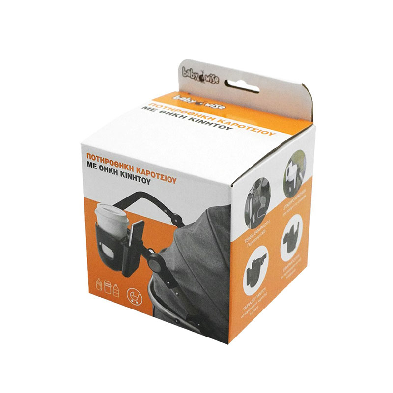 Ποτηροθήκη - Βάση Κινητού για Καρότσι Babywise Bw8991 Home Βρεφικά Αξεσουάρ Καροτσιού Spitishop