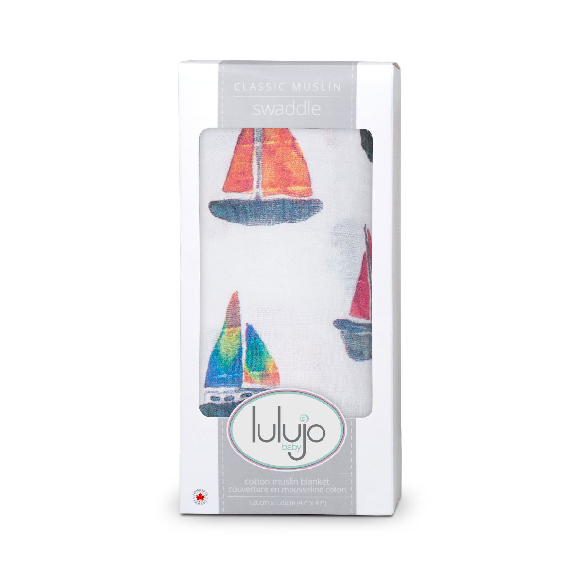 Μουσελίνα Πάνα Αγκαλιάς (120X120) Lulujo Sailboats Lj428 Home Βρεφικά Προίκα Μωρού Πάνες - Σελτεδάκια Spitishop