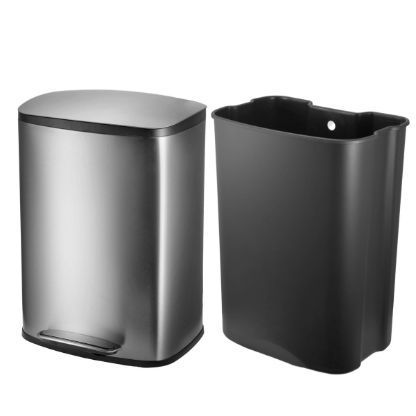 Κάδος Απορριμμάτων (44x37.4x61.1) Estia 50lt Soft Close Inox 01-20927