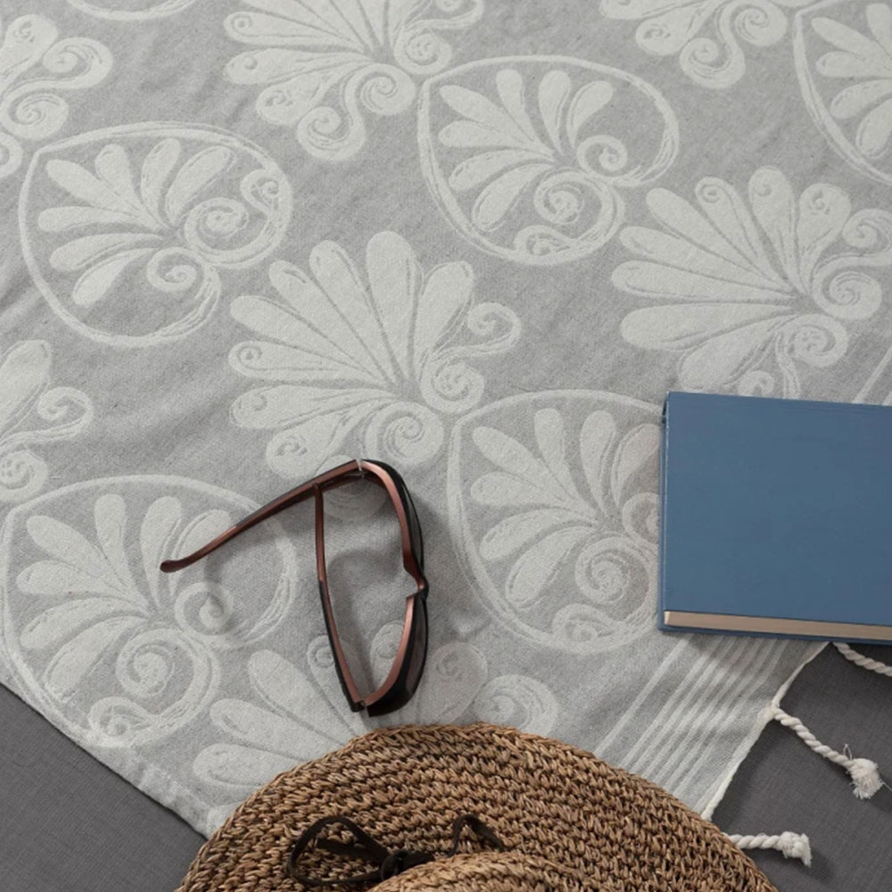 Παρεό (90X180) Silk Fashion Sf07 Light Grey Home Θαλάσσης Spitishop