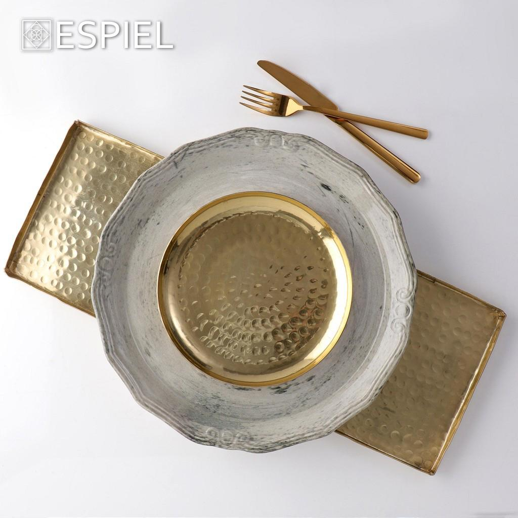 Δίσκος Διακόσμησης (51X18 5X2) Espiel Pandora Gold Lak307K2 Home Διακόσμηση Δίσκοι - Πιατέλες Μπωλ Spitishop