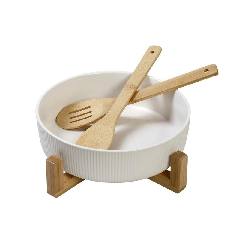 Σαλατιέρα Με Κουτάλες + Βάση Espiel TVL104