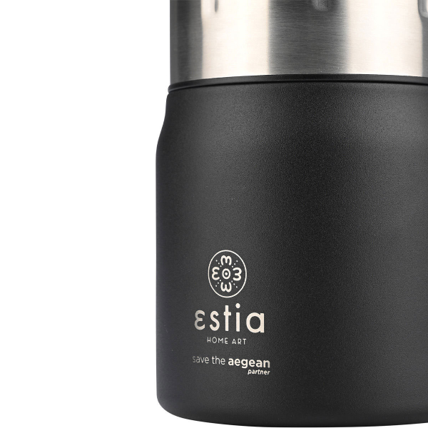 Θερμός Φαγητού 500ml & Κουτάλι Estia Save The Aegean Midnight Black 01-21658