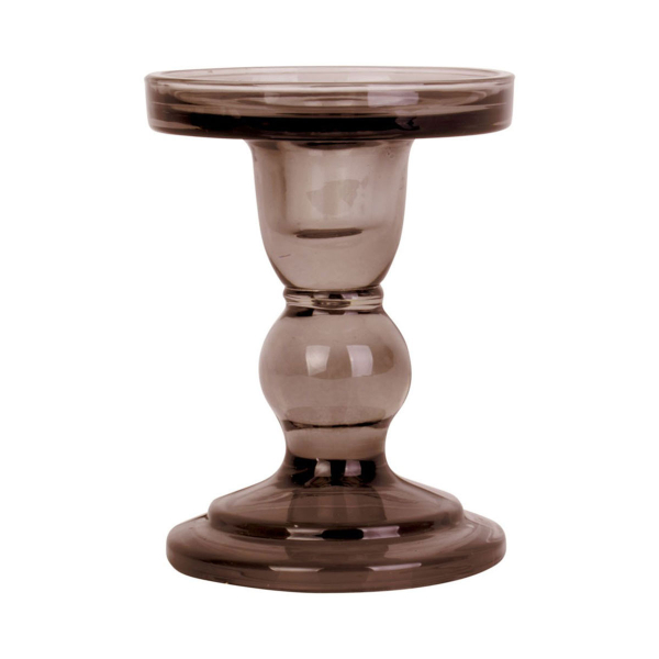 Κηροπήγιο (Φ8.5x11.5) Present Time By Octopus Glass Art Brown