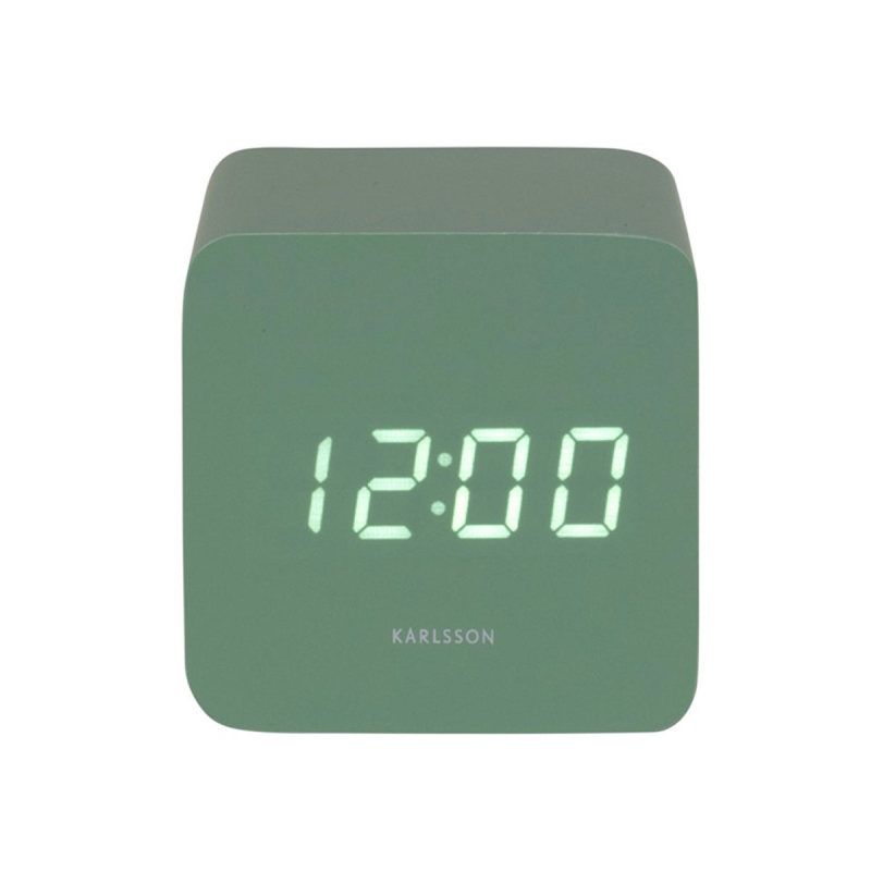 Ψηφιακό Ρολόι Επιτραπέζιο (6.6x6.6) - Ξυπνητήρι Karlsson Spry Square Grayed Jade