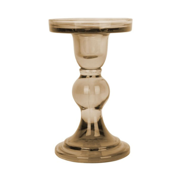 Κηροπήγιο (Φ8.5x14) Present Time By Octopus Glass Art Sand Brown