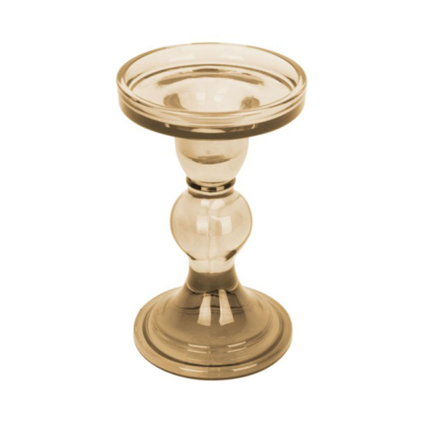 Κηροπήγιο (Φ8.5x14) Present Time By Octopus Glass Art Sand Brown