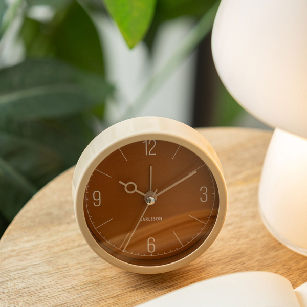 Ρολόι Επιτραπέζιο (Φ9.2) - Ξυπνητήρι Karlsson Monocle Caramel Brown