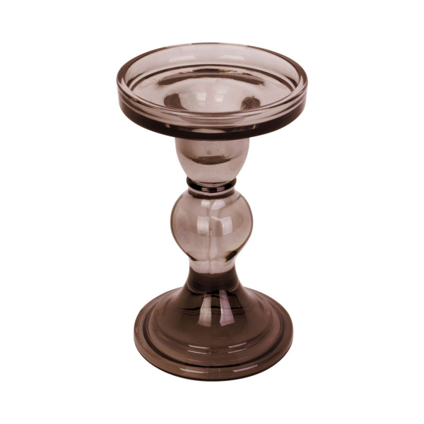 Κηροπήγιο (Φ8.5x14) Present Time By Octopus Glass Art Brown