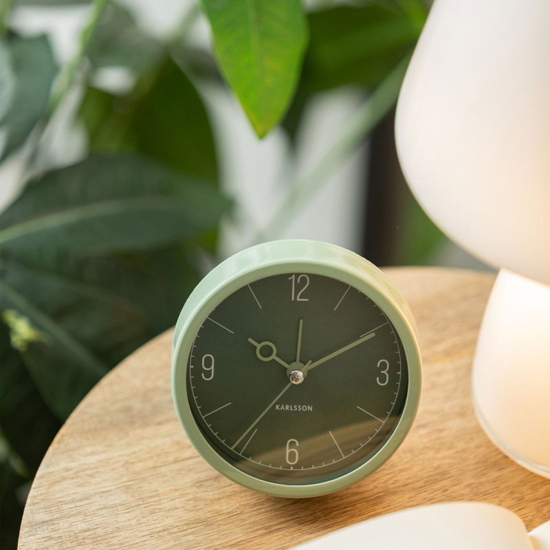 Ρολόι Επιτραπέζιο (Φ9.2) - Ξυπνητήρι Karlsson Monocle Jungle Green