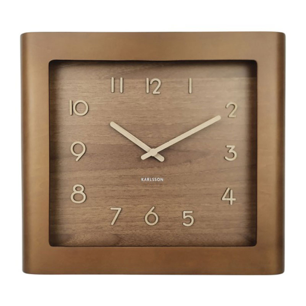 Ρολόι Τοίχου (33x33) Karlsson Sole Dark Wood