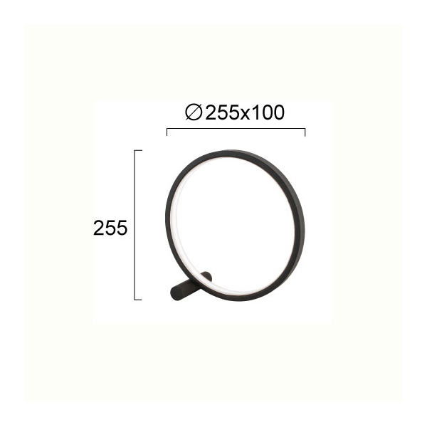 Πορτατίφ LED Viokef Circle Black 429150