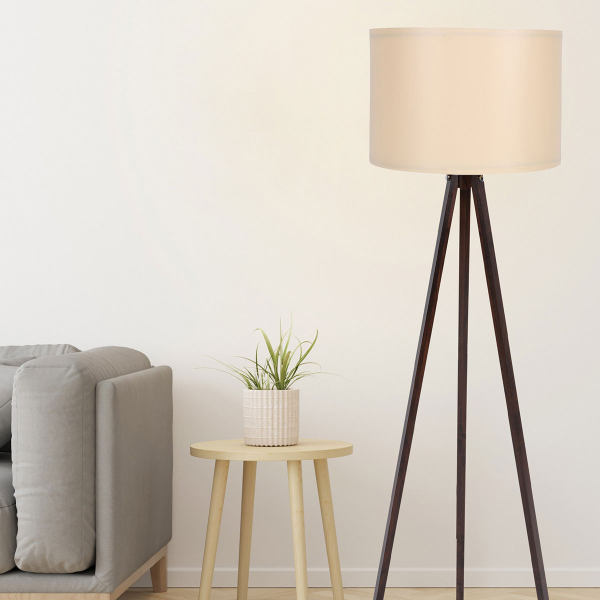 Φωτιστικό Δαπέδου A-G 390FLH1101 Cream/Walnut