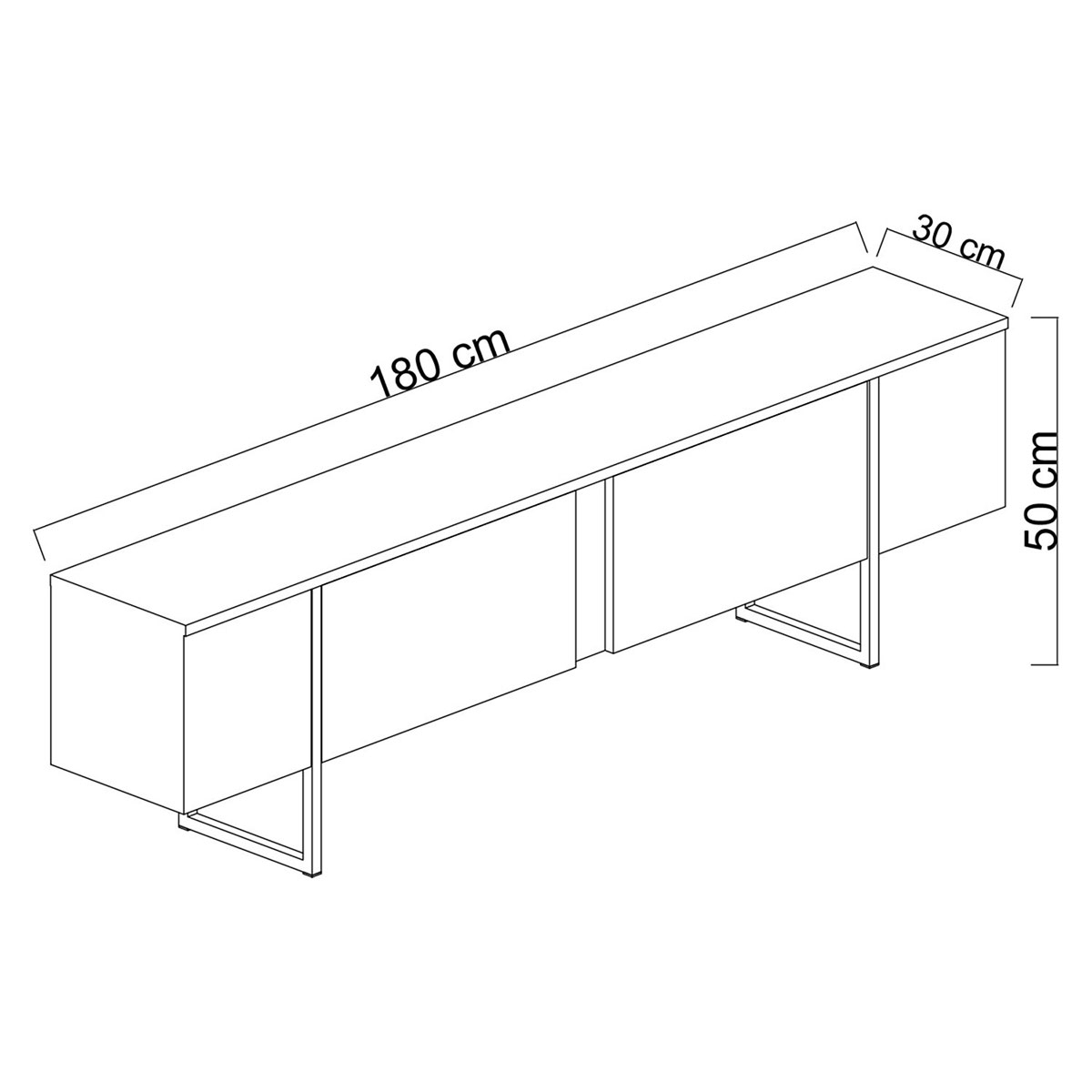 Έπιπλο Τηλεόρασης (180X30X50) A-G Luxe 618Bly1104 Anthracite Black Home Έπιπλα Σαλονιού Spitishop