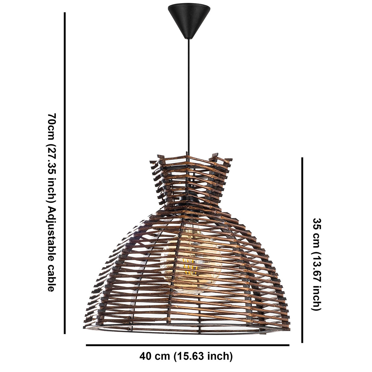 Φωτιστικό Οροφής Μονόφωτο A-G Big Lacin 390Flh2183 Brown Home Φωτιστικά Spitishop