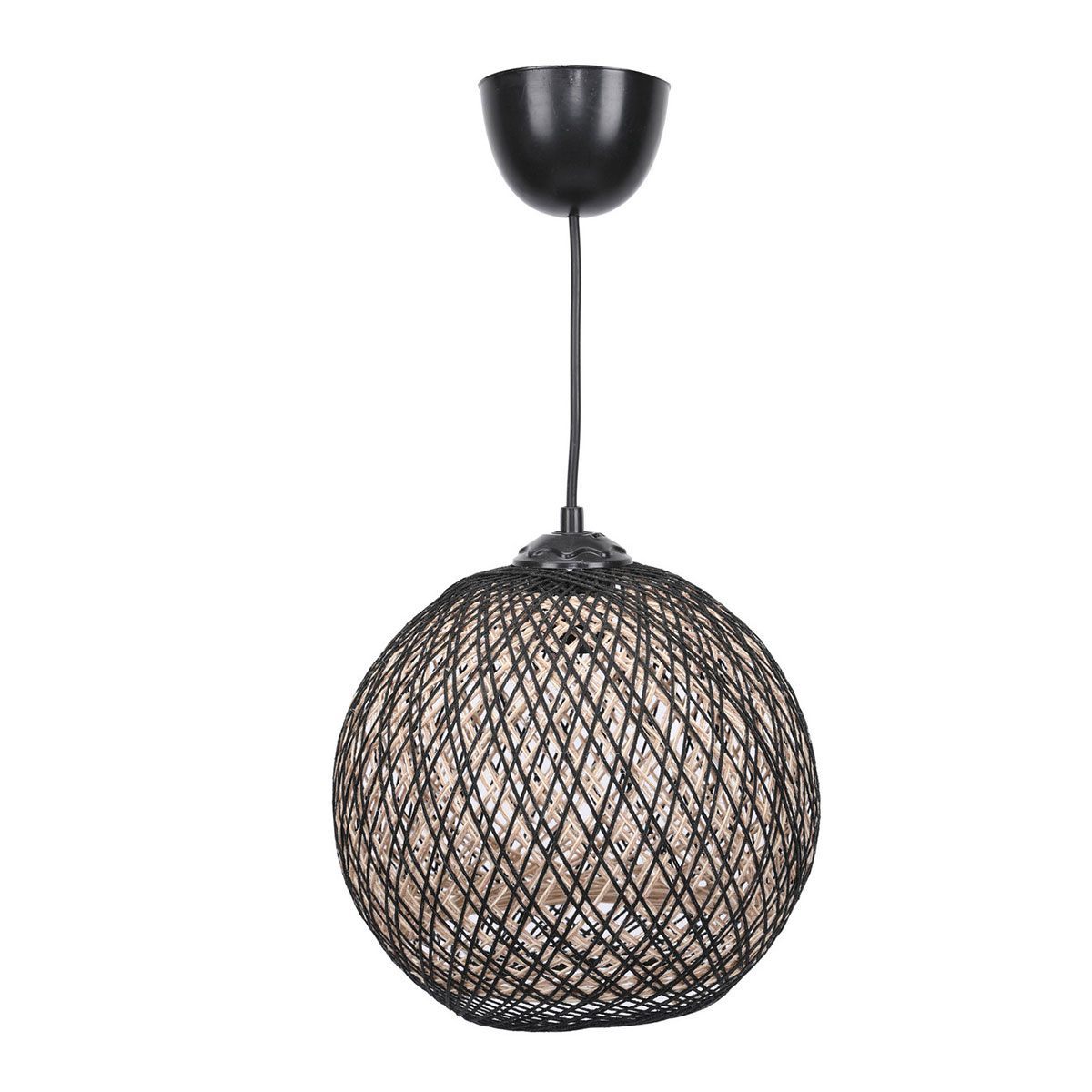 Φωτιστικό Οροφής Μονόφωτο A-G 390Flh1545 Cream Black Home Φωτιστικά Spitishop