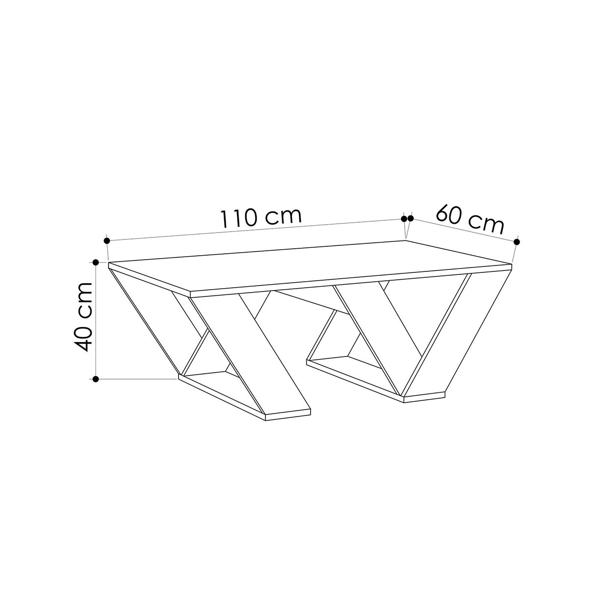 Τραπέζι Σαλονιού (110X60X40) A-G Pirpa 776Hms2820 White Home Έπιπλα Τραπεζάκια Spitishop