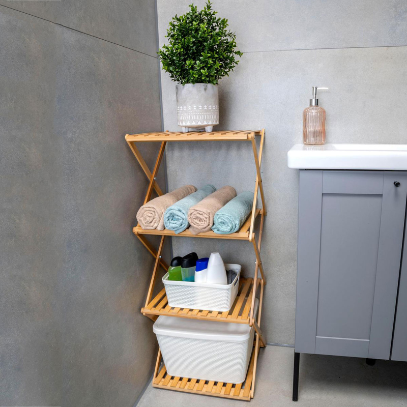 Πτυσσόμενη Ραφιέρα Δαπέδου 4 Θέσεων (40x33.5x93.5) Alpina 871125224740