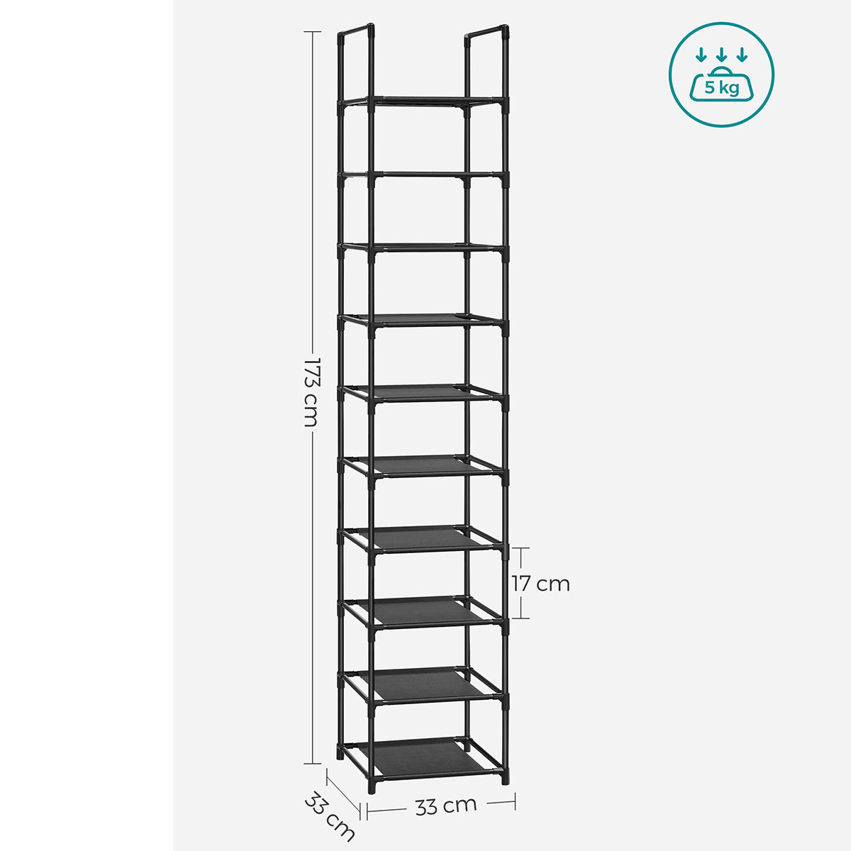 Παπουτσοθήκη 10 Θέσεων (33X33X173) Songmics Lsr110B02 Home Έπιπλα Παπουτσοθήκες Spitishop