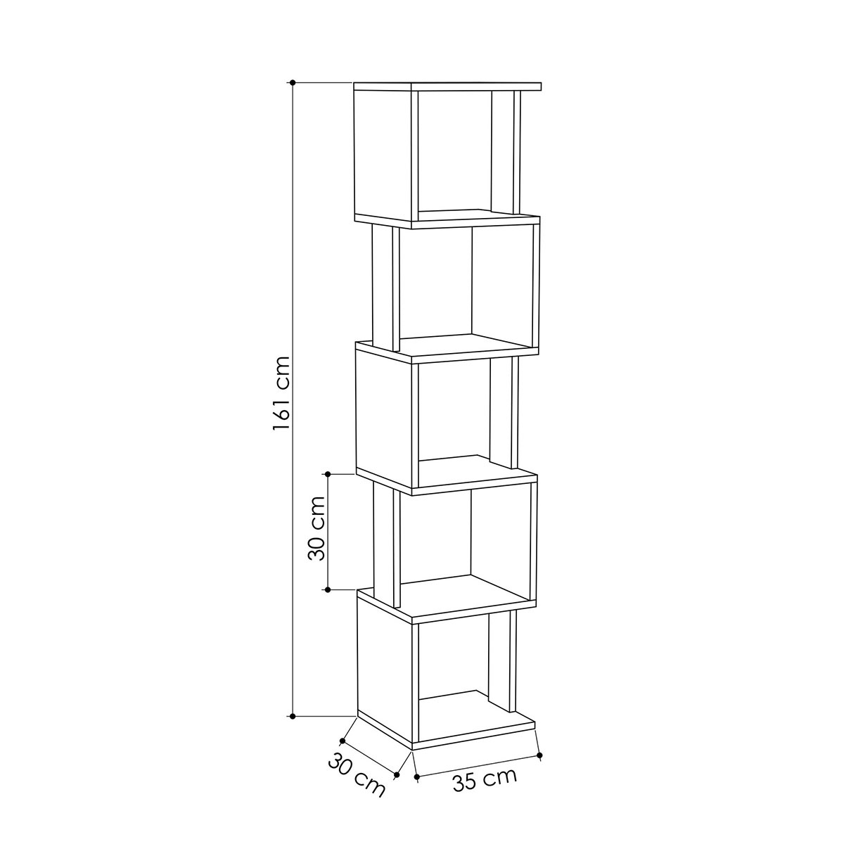 Βιβλιοθήκη Δαπέδου 5 Θέσεων (35X30X161) A-G Sonoma 855Dte3704 Oak Home Έπιπλα Βιβλιοθήκες - Ραφιέρες Spitishop