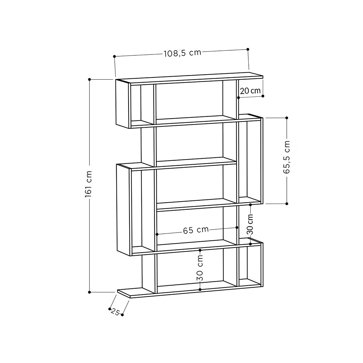 Βιβλιοθήκη Δαπέδου 9 Θέσεων (110X25 5X161) A-G Sonoma 776Hms3615 Oak Home Έπιπλα Βιβλιοθήκες - Ραφιέρες Spitishop