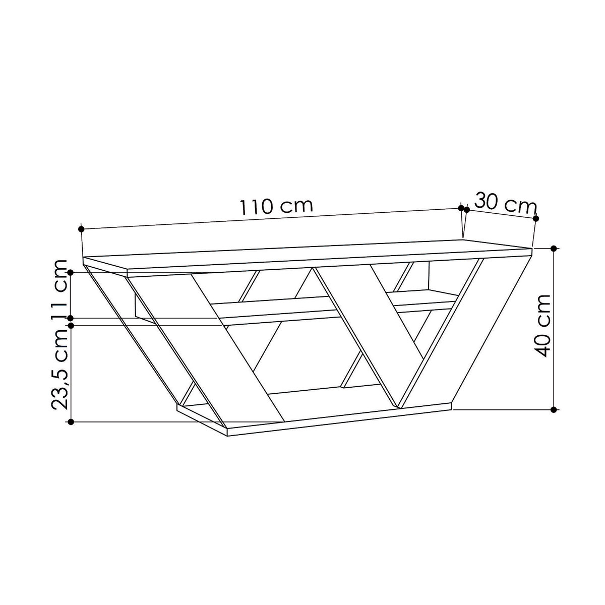 Έπιπλο Τηλεόρασης (110X30X40) A-G Pipralla 776Hms3036 White Home Έπιπλα Σαλονιού Spitishop