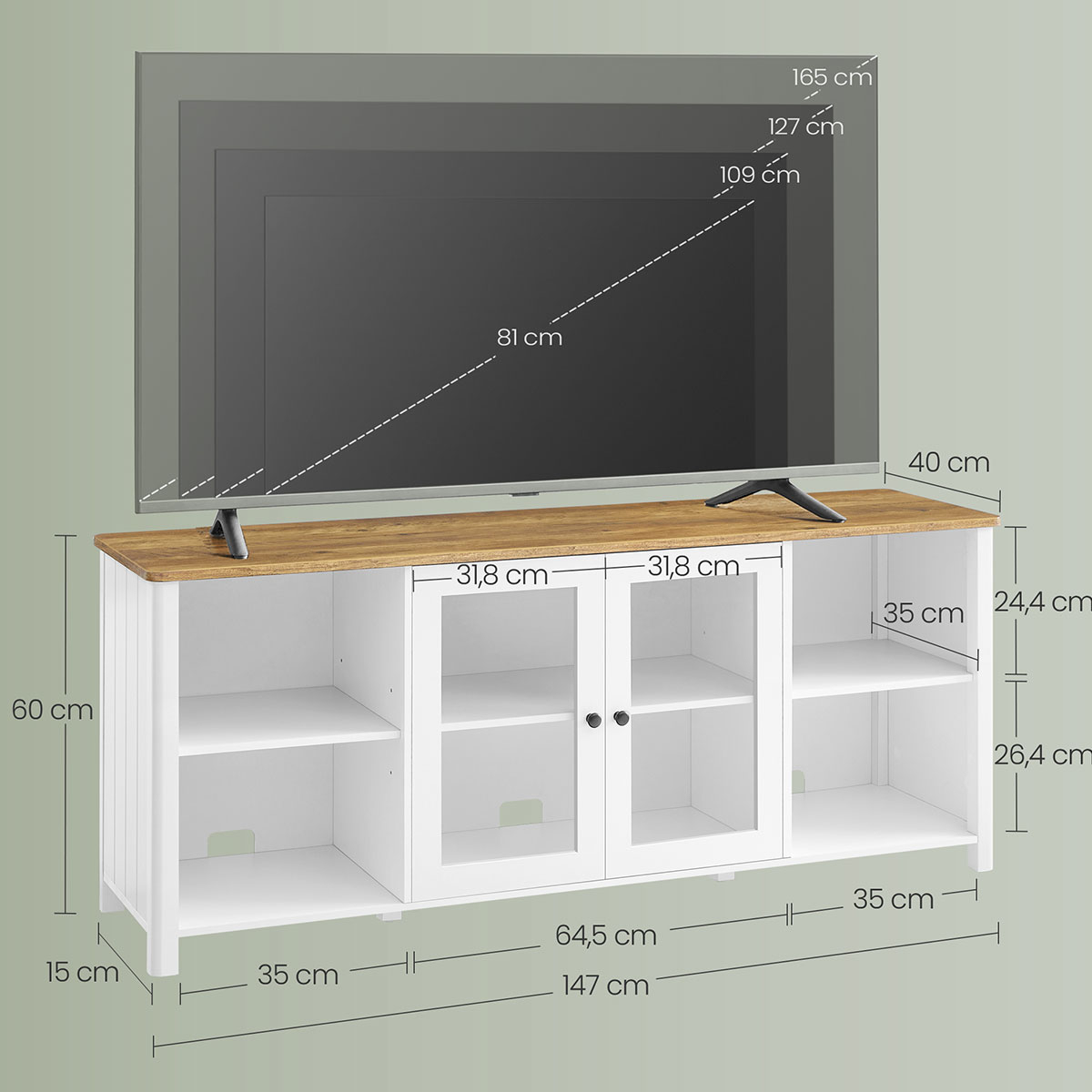 Έπιπλο Τηλεόρασης (147X40X60) Vasagle Ltv320T14 Home Έπιπλα Σαλονιού Spitishop
